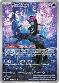 Munkidori Pokemon card from Shrouded Fable, card number 72