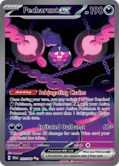 Pecharunt ex Pokemon card from Shrouded Fable, card number 93