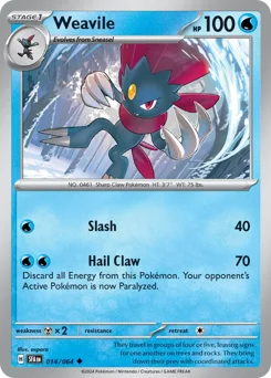 Weavile Pokemon card from Shrouded Fable, card number 14