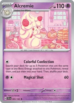 Alcremie Pokemon card from Stellar Crown, card number 65