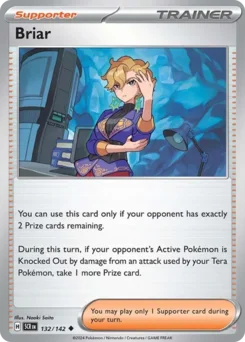 Briar Pokemon card from Stellar Crown, card number 132