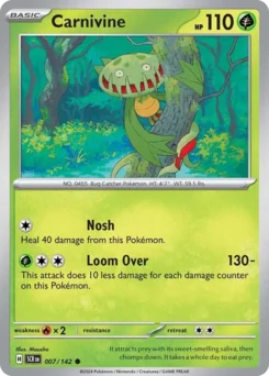 Carnivine Pokemon card from Stellar Crown, card number 7