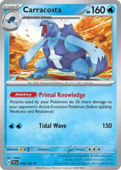 Carracosta Pokemon card from Stellar Crown, card number 38