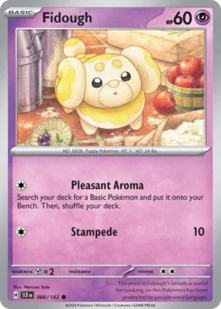Fidough Pokemon card from Stellar Crown, card number 66
