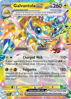 Galvantula ex Pokemon card from Stellar Crown, card number 51