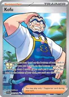Kofu Pokemon card from Stellar Crown, card number 165