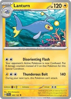 Lanturn Pokemon card from Stellar Crown, card number 49