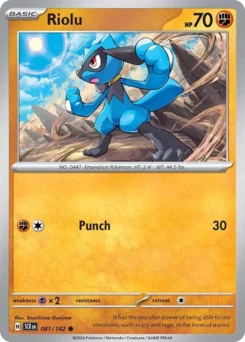 Riolu Pokemon card from Stellar Crown, card number 81