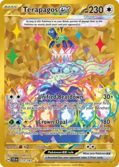 Terapagos ex Pokemon card from Stellar Crown, card number 173
