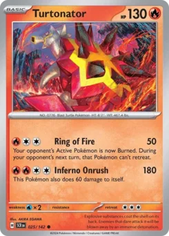Turtonator Pokemon card from Stellar Crown, card number 25