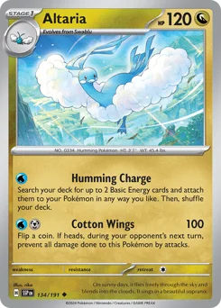 Altaria Pokemon card from Surging Sparks, card number 134