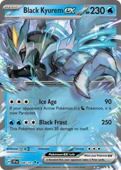 Black Kyurem ex Pokemon card from Surging Sparks, card number 48