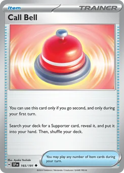 Call Bell Pokemon card from Surging Sparks, card number 165
