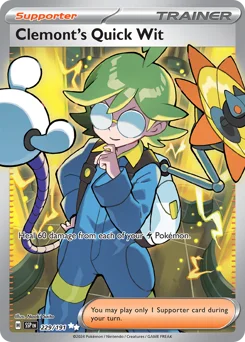 Clemont's Quick Wit Pokemon card from Surging Sparks, card number 229
