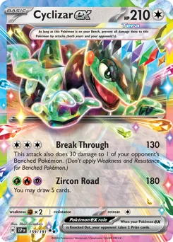 Cyclizar ex Pokemon card from Surging Sparks, card number 159