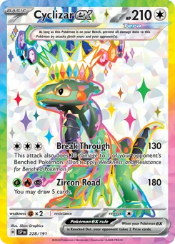 Cyclizar ex Pokemon card from Surging Sparks, card number 228