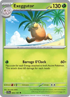 Exeggutor Pokemon card from Surging Sparks, card number 3