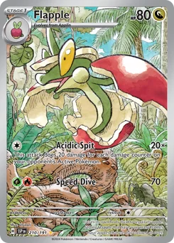 Flapple Pokemon card from Surging Sparks, card number 210