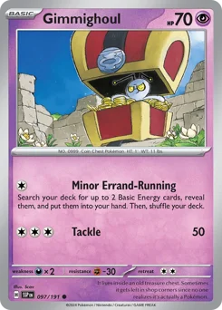 Gimmighoul Pokemon card from Surging Sparks, card number 97
