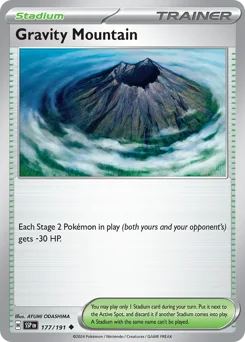 Gravity Mountain Pokemon card from Surging Sparks, card number 177