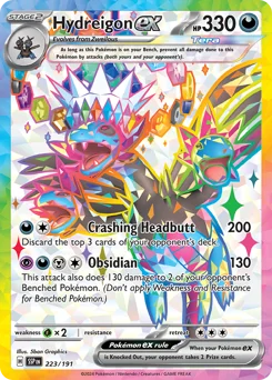 Hydreigon ex Pokemon card from Surging Sparks, card number 223