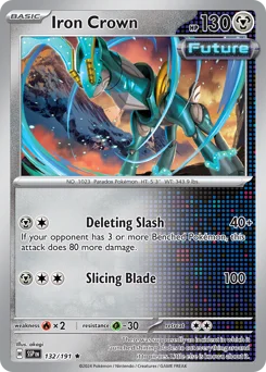 Iron Crown Pokemon card from Surging Sparks, card number 132