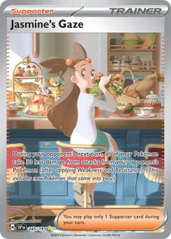 Jasmine's Gaze Pokemon card from Surging Sparks, card number 245