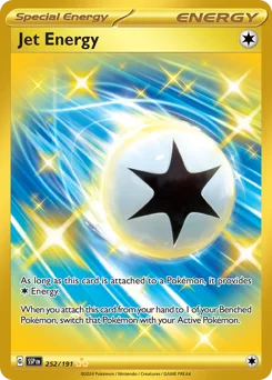 Jet Energy Pokemon card from Surging Sparks, card number 252