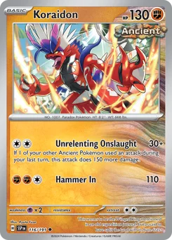 Koraidon Pokemon card from Surging Sparks, card number 116