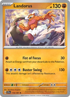 Landorus Pokemon card from Surging Sparks, card number 110