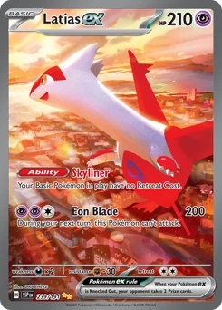 Latias ex Pokemon card from Surging Sparks, card number 239