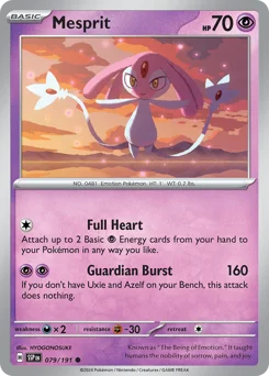 Mesprit Pokemon card from Surging Sparks, card number 79