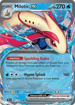 Milotic ex Pokemon card from Surging Sparks, card number 42