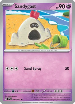 Sandygast Pokemon card from Surging Sparks, card number 90