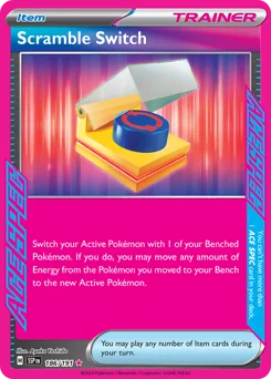 Scramble Switch Pokemon card from Surging Sparks, card number 186