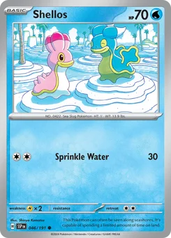Shellos Pokemon card from Surging Sparks, card number 46