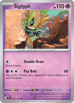Sigilyph Pokemon card from Surging Sparks, card number 81