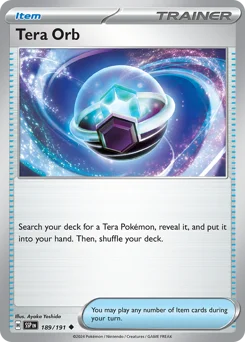 Tera Orb Pokemon card from Surging Sparks, card number 189
