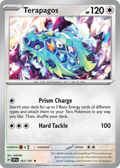 Terapagos Pokemon card from Surging Sparks, card number 161