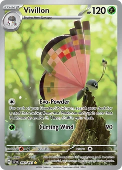 Vivillon Pokemon card from Surging Sparks, card number 193