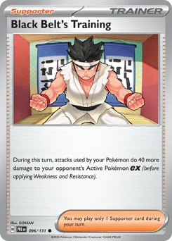 Black Belt's Training Pokemon card from Prismatic Evolutions, card number 96