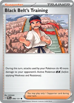 Black Belt's Training Pokemon card from Prismatic Evolutions, card number 98