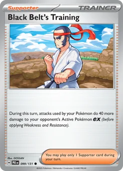 Black Belt's Training Pokemon card from Prismatic Evolutions, card number 99