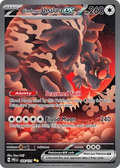 Bloodmoon Ursaluna ex Pokemon card from Prismatic Evolutions, card number 168