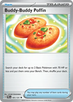 Buddy-Buddy Poffin Pokemon card from Prismatic Evolutions, card number 101