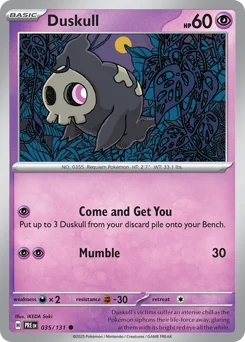 Duskull Pokemon card from Prismatic Evolutions, card number 35