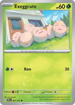Exeggcute Pokemon card from Prismatic Evolutions, card number 1