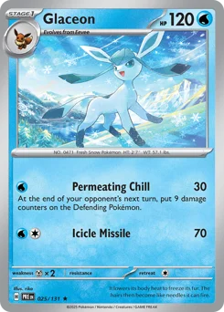Glaceon Pokemon card from Prismatic Evolutions, card number 25
