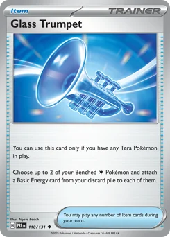 Glass Trumpet Pokemon card from Prismatic Evolutions, card number 110
