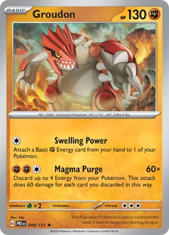 Groudon Pokemon card from Prismatic Evolutions, card number 49